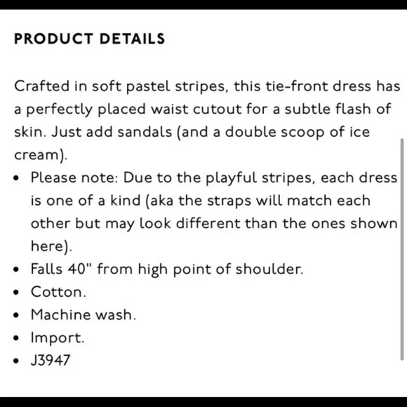 Madewell Tie Front Cut Out sherbet stripe dress - Picture 4 of 7